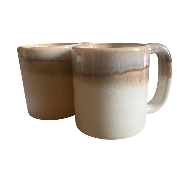 Set Of 2 Vintage Rodolfo Padilla Handcrafted Ceramic Mugs  Earthy Glaze Mexico - Picture 2 of 6